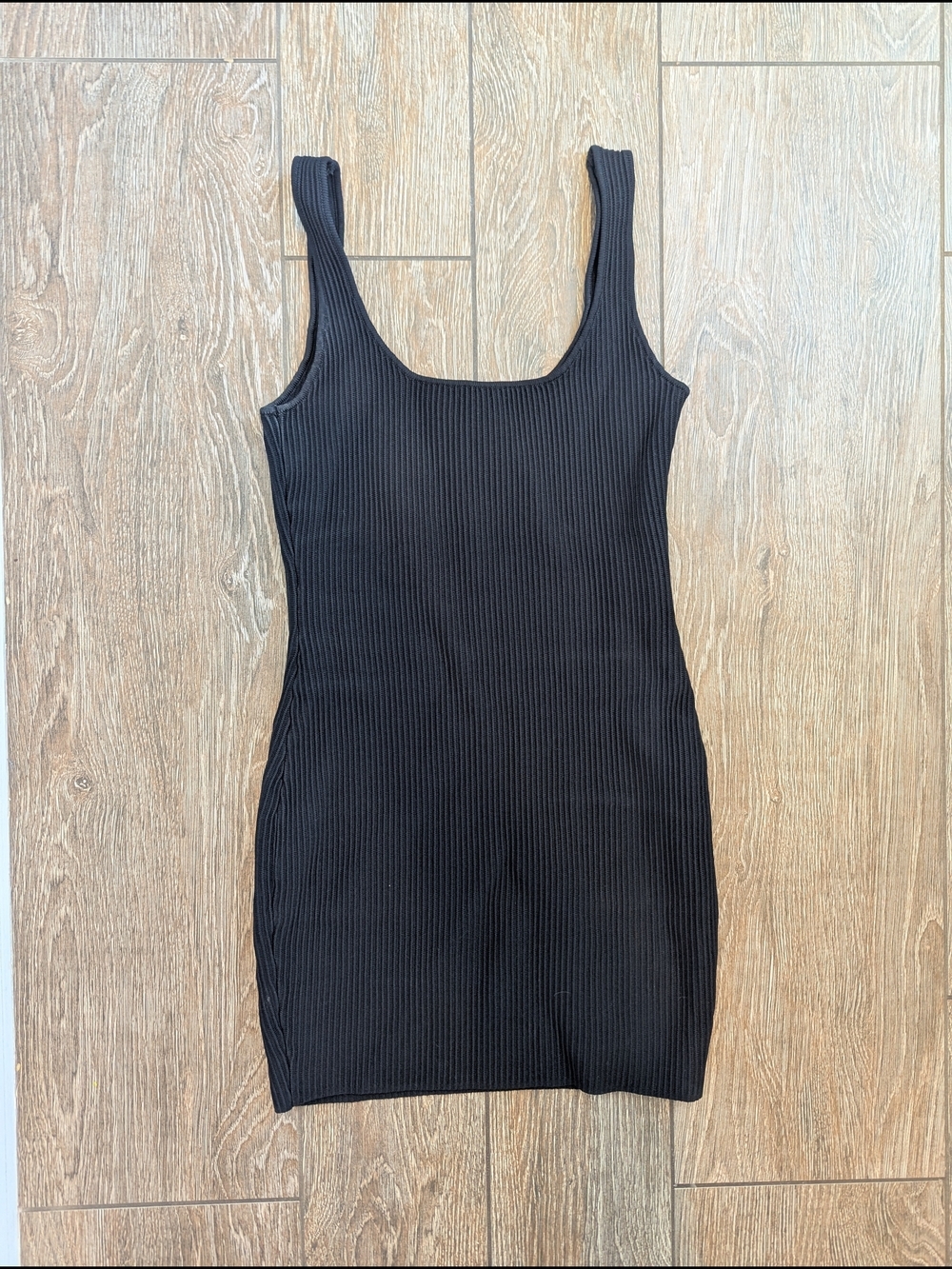 Princess Polly Black Ribbed Mini Tank Dress XS - Small Cocktail Party Club
